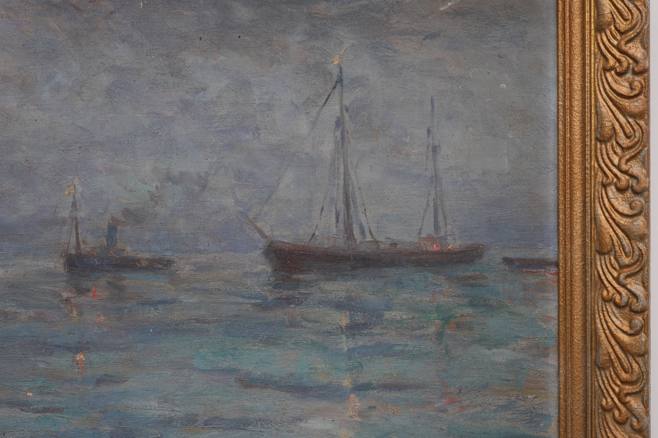 Marine seascape with sailing ships - Herman Van den Berghe, ca. 1900-1920thumbnail